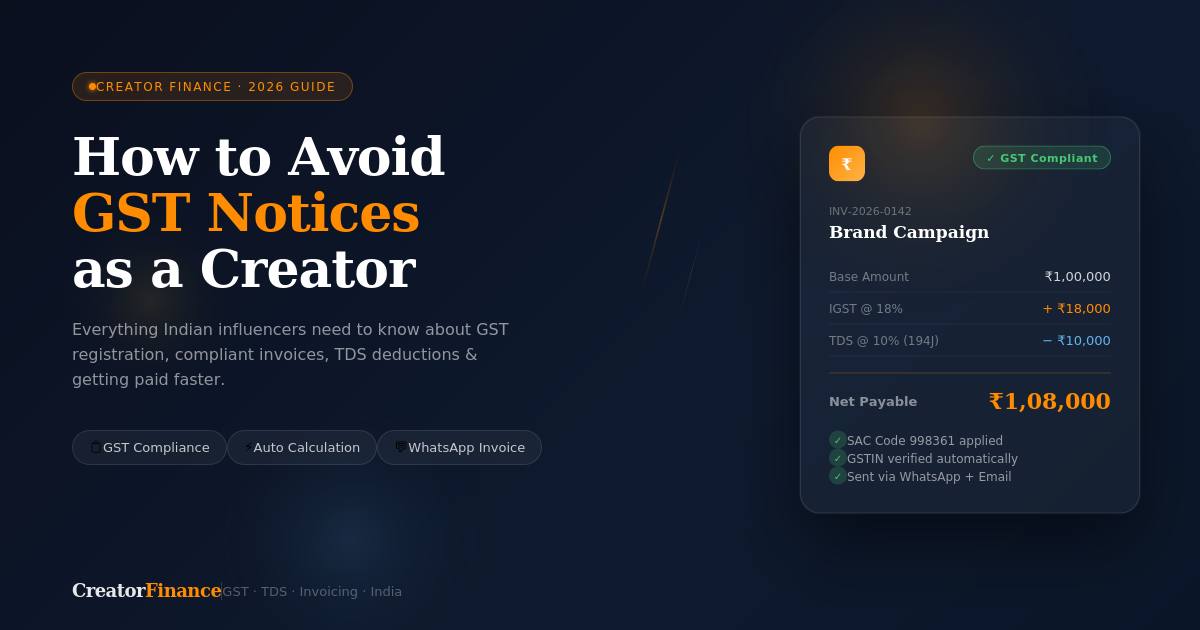 How Indian Creators Can Avoid GST Notices in 2026
